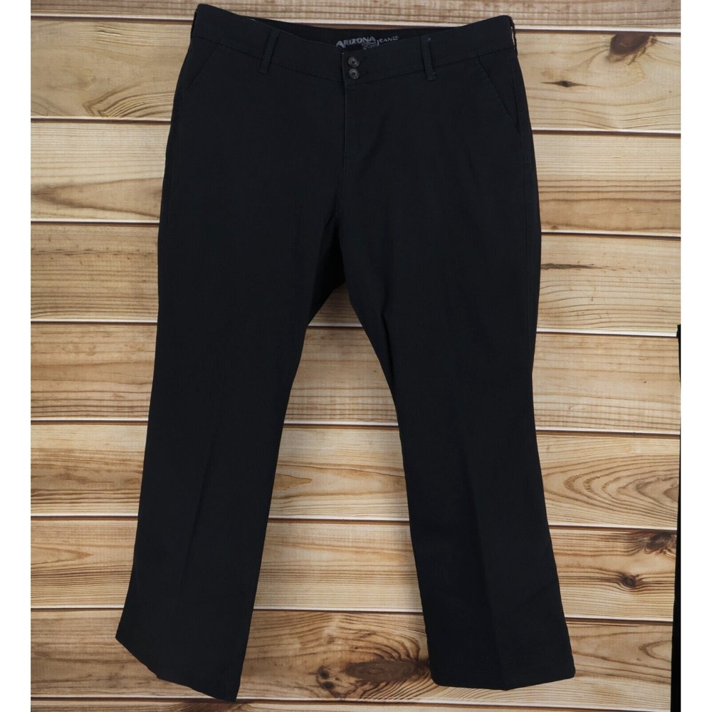 Arizona Pants Juniors Plus Size‎ 22 Black Cotton Chinos Pockets Straight Leg NWT